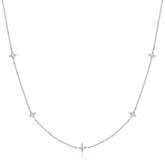 Silver Stars Station Necklace
